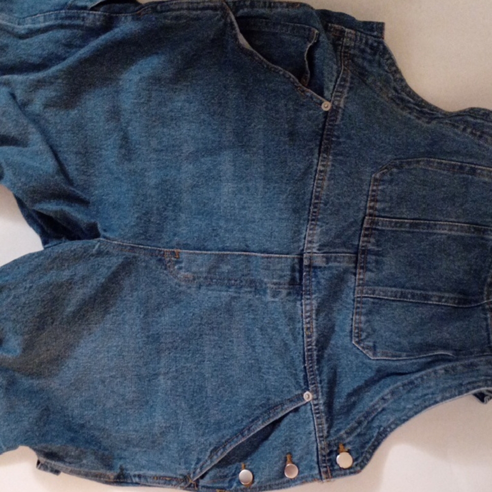 H&M Cotton Classic Blue Women's Denim Multi-Pocket Long Overalls O/S Pre-Loved - Picture 5 of 17